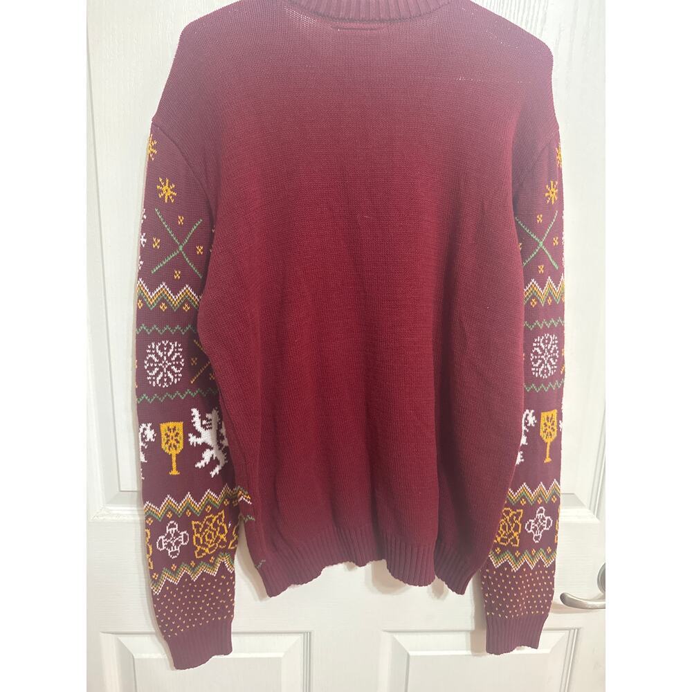 Game of Thrones Men's Dark Red Pullover Knit Fantasy Sweater Size Large Medieval - Picture 6 of 11